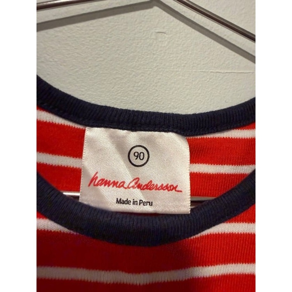 Hanna Andersson Dress Peru 90 Red Stripe EUC - Picture 2 of 4